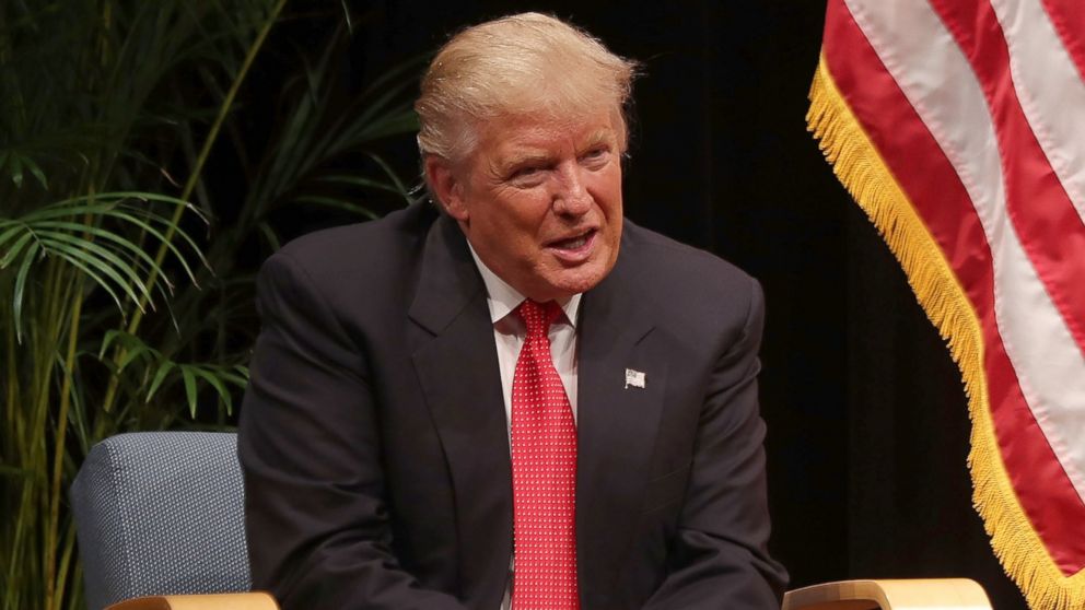Republican presidential nominee Donald Trump speaks at a town hall meeting with members of the Hispanic community the morning after his first debate with Democratic presidential nominee Hillary Clinton,Sept. 27, 2016 at Miami Dade College in Miami, Florida. 
