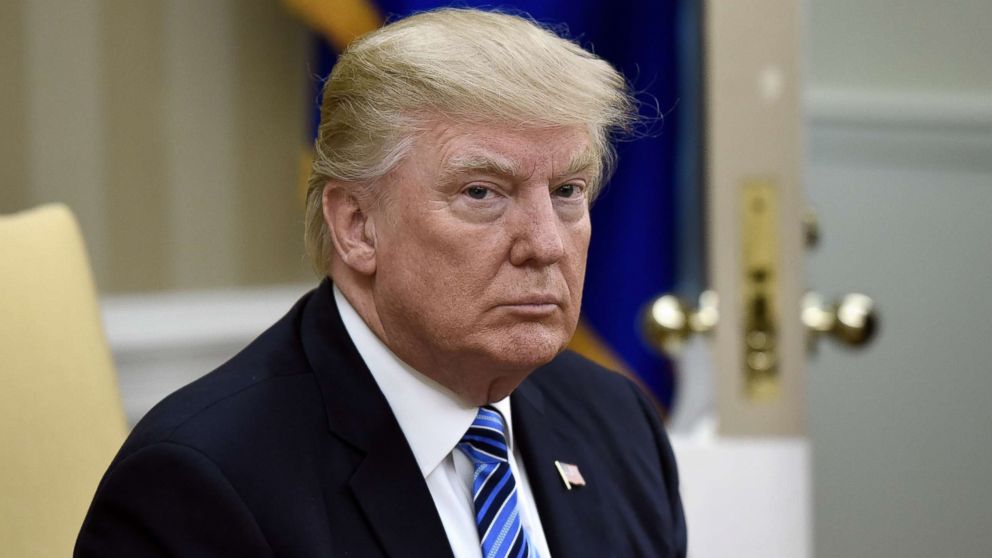 President Donald Trump looks on during a meeting with South Korean President Moon Jae-in in the Oval Office of the White House, June 30, 2017 in Washington, D.C. 