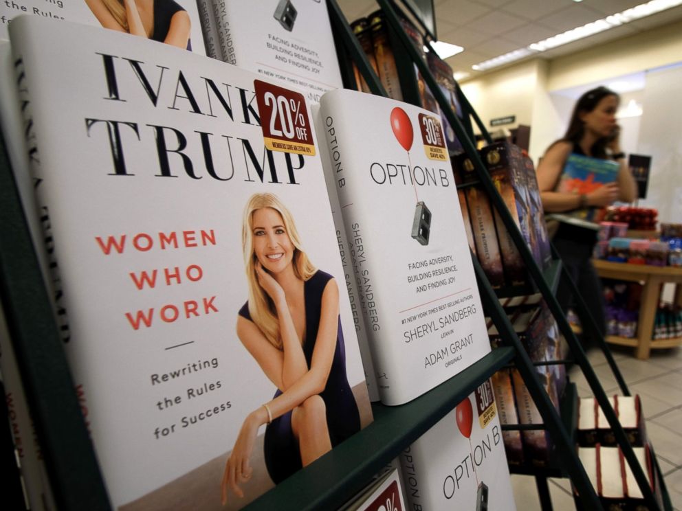 PHOTO: A woman walks past a shelf displaying Ivanka Trumps book Women Who Work: Rewriting the Rules for Success at a Barnes and Noble bookstore in New York, May 2, 2017.