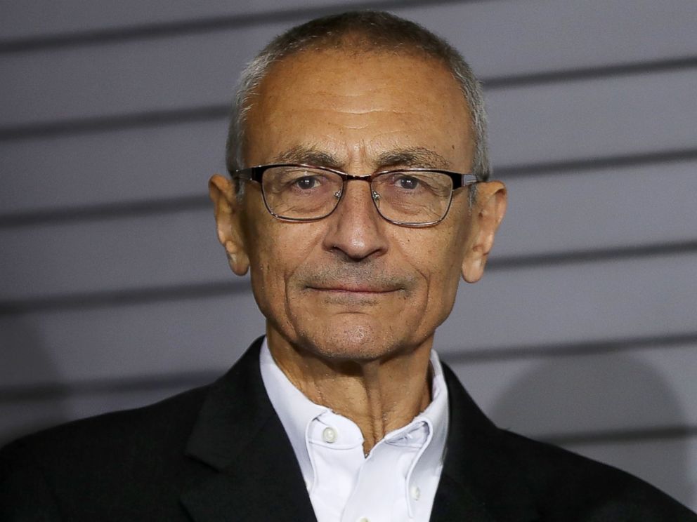 PHOTO: John Podesta, campaign chairman for Democratic presidential nominee former Secretary of State Hillary Clinton, looks on during a campaign rally at The Great Hall at Heinz Field, Nov. 4, 2016 in Pittsburgh, Pennsylvania. 