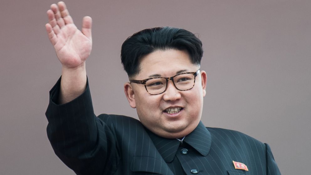 North Korean leader Kim Jong-Un waves from a balcony of the Grand People's Study House following a mass parade marking the end of the 7th Workers Party Congress in Kim Il-Sung Square in Pyongyang on May 10, 2016.
