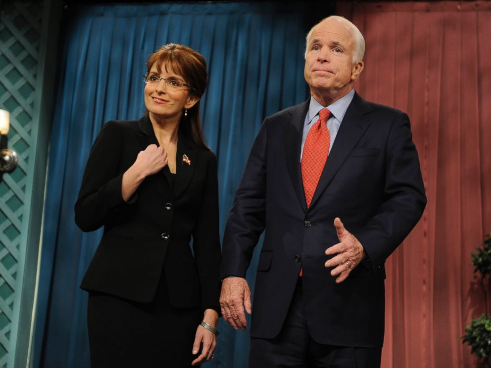 PHOTO: Tina Fey as Governor Sarah Palin, and Senator John McCain are seen during the 'QVC' skit, Nov. 01, 2008. 