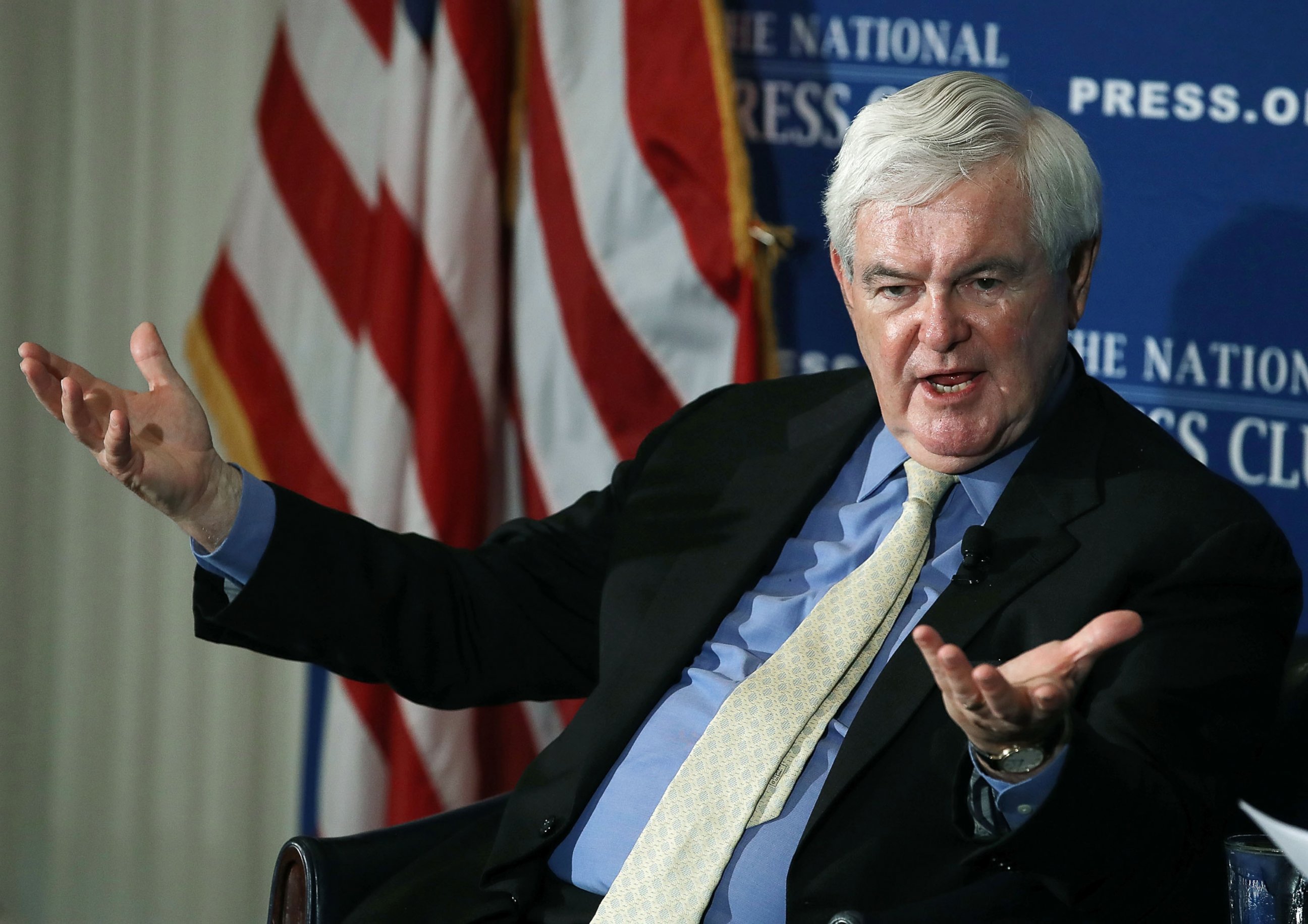 PHOTO: Former House Speaker Newt Gingrich, speaks about his book 'Understanding Trump' during a book discussion at the National Press Club, June 16, 2017 in Washington, D.C. 