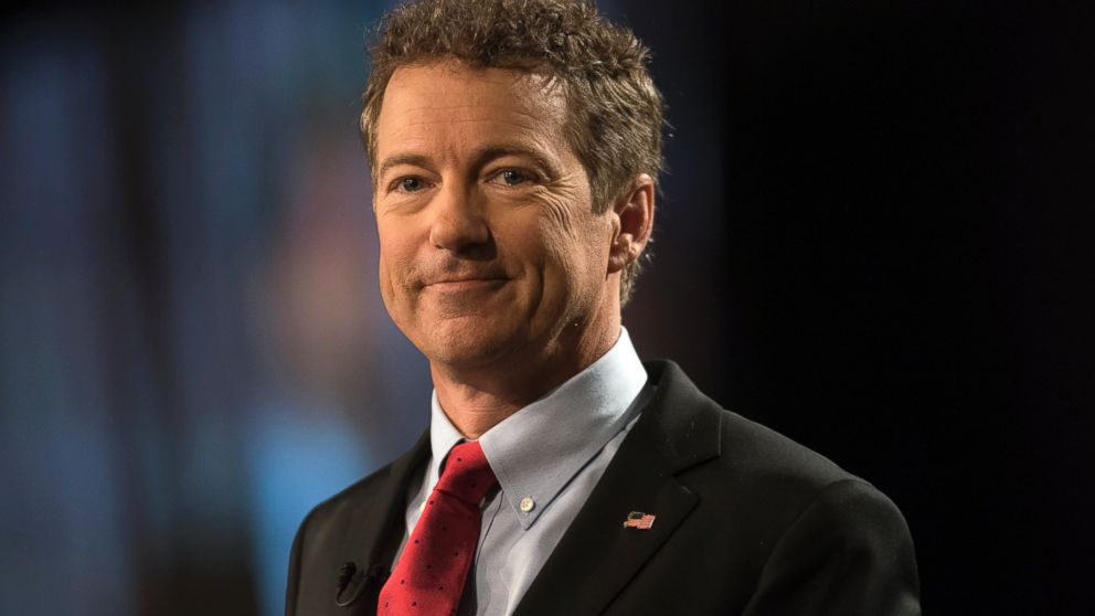 Senator Rand Paul speaks during a rally to formally announce his presidential campaign at the Galt House hotel in Louisville, Kentucky, April 7, 2015. 