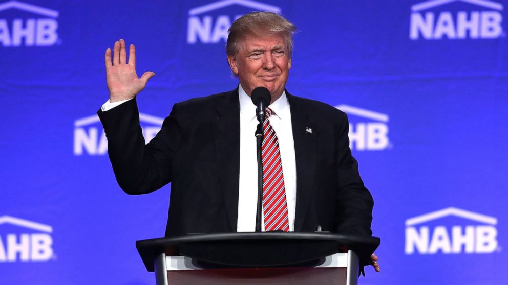 Donald Trump speaks during an address to the National Association of Home Builders, Aug. 11, 2016, in Miami Beach, Florida.