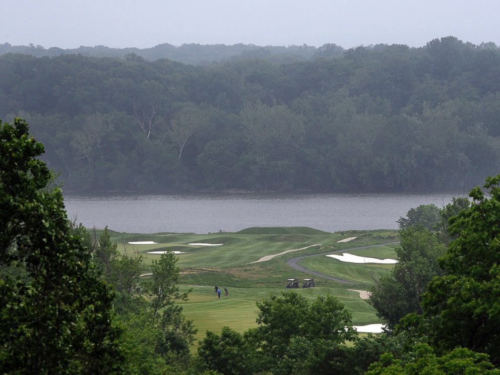 PHOTO: A view of the Trump National Golf Club golf course is seen from the upper deck of the clubhouse, May 13, 2010. 