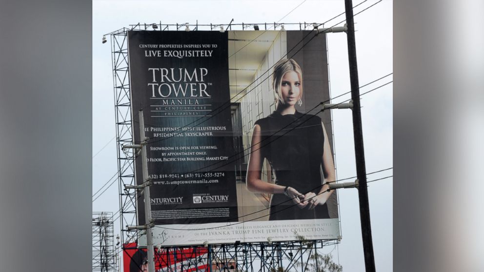 PHOTO: This photo taken on July 14, 2012 shows a Trump Tower poster displayed on a roadside billboard in Manila, Philippines. 
