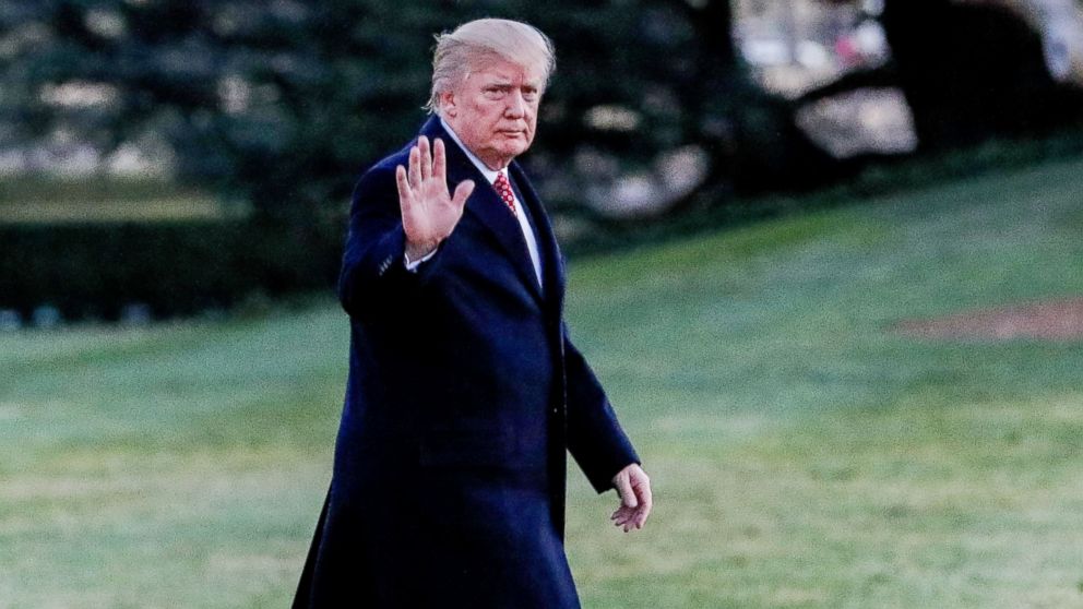 PHOTO: President Donald J. Trump waves as he walks across the South Lawn towards the White House, March 5, 2017, in Washington.