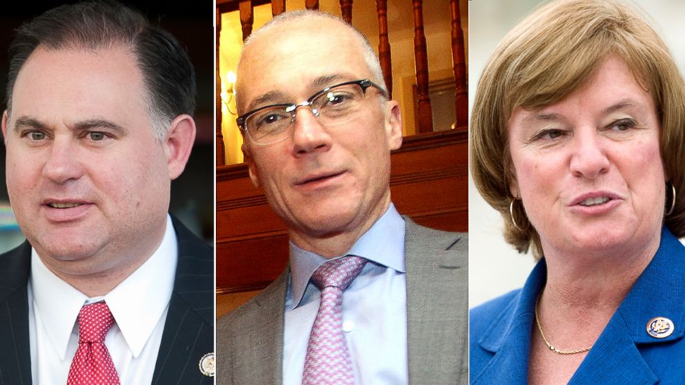 Republican former Rep. Frank Guinta (left), Republican Dan Innis (center) and Democrat Rep. Carol Shea-Porter (right) are running for for New Hampshire's first congressional district, a seat that changed party hands in both 2010 and 2012.