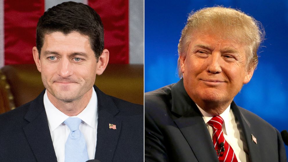 (L-R) House Speaker Paul Ryan and presumptive GOP presidential nominee Donald Trump.