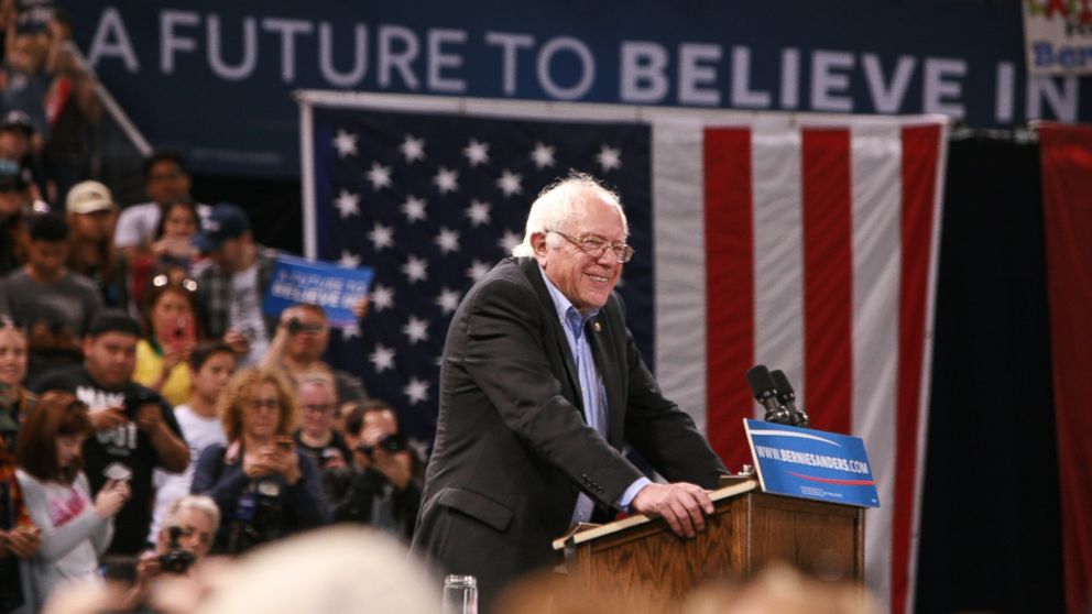 Bernie Sanders, Democratic presidential candidate, speaks at campaign rally at California Sate University, Dominguez Hills in Carson, Calif., on May 17, 2016.