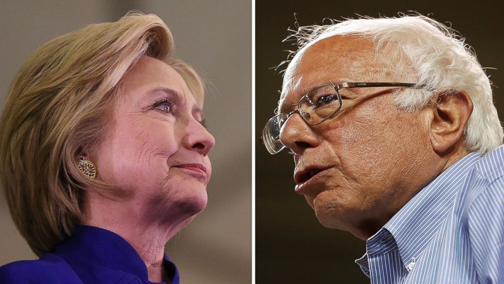 PHOTO: Hillary Clinton, left, and Bernie Sanders, right.  