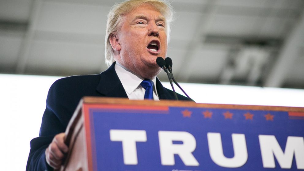 Donald Trump speaks at a rally held at Signature Flight Hangar in Columbus, Ohio, March 1, 2016.