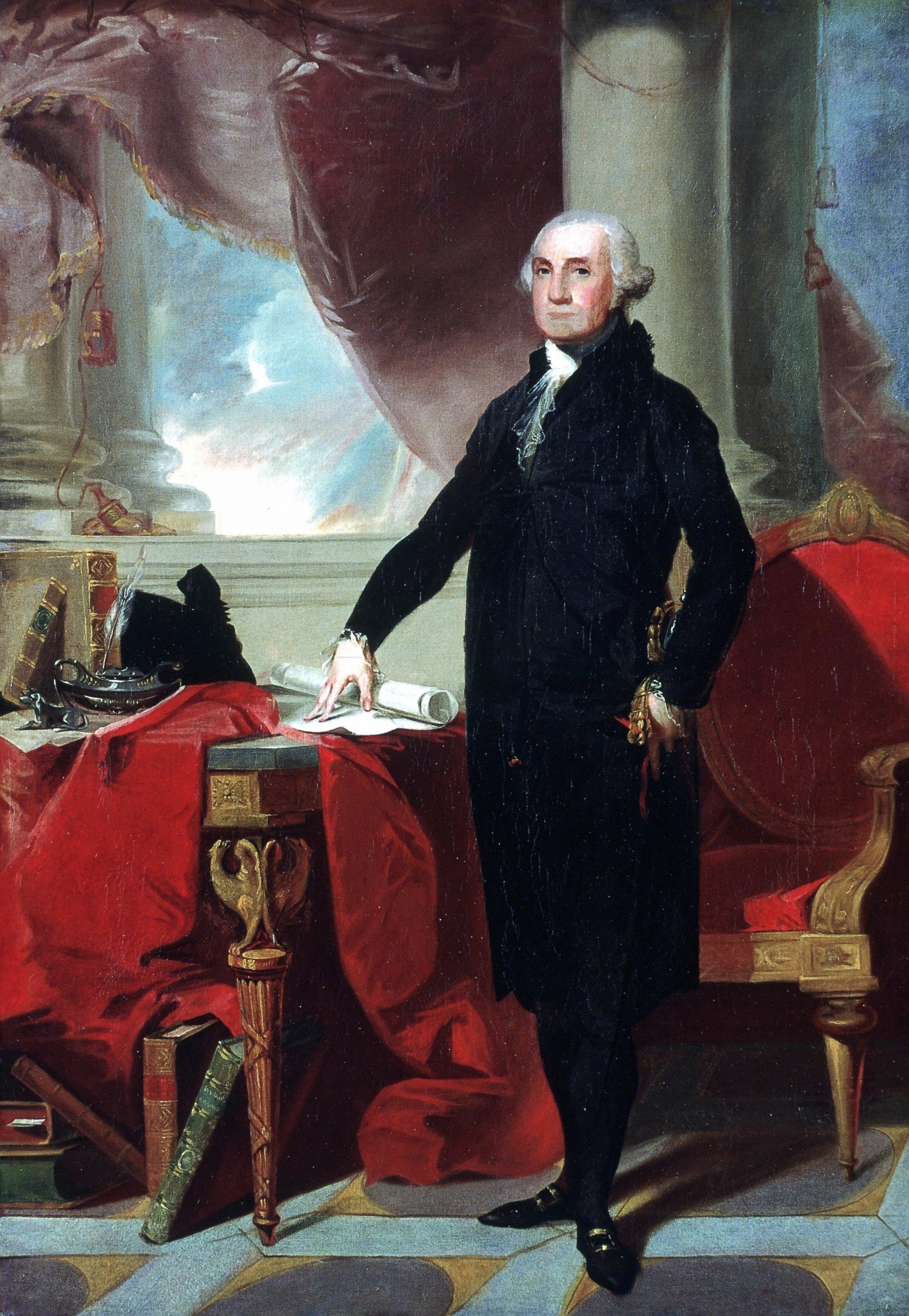 PHOTO: Portrait of the first president of the America, George Washington, circa 1796,  