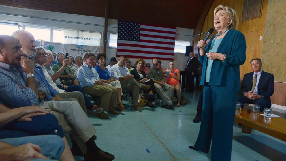 Democratic Presidential candidate Hillary Clinton speaks during a community forum on substance abuse Sep. 17, 2015 in Laconia, N.H. 