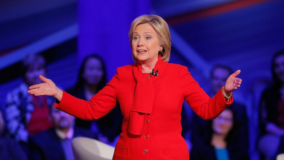 Democratic presidential candidate Hillary Clinton participates in a town hall forum hosted by CNN at Drake University on Jan. 25, 2016 in Des Moines, Iowa.