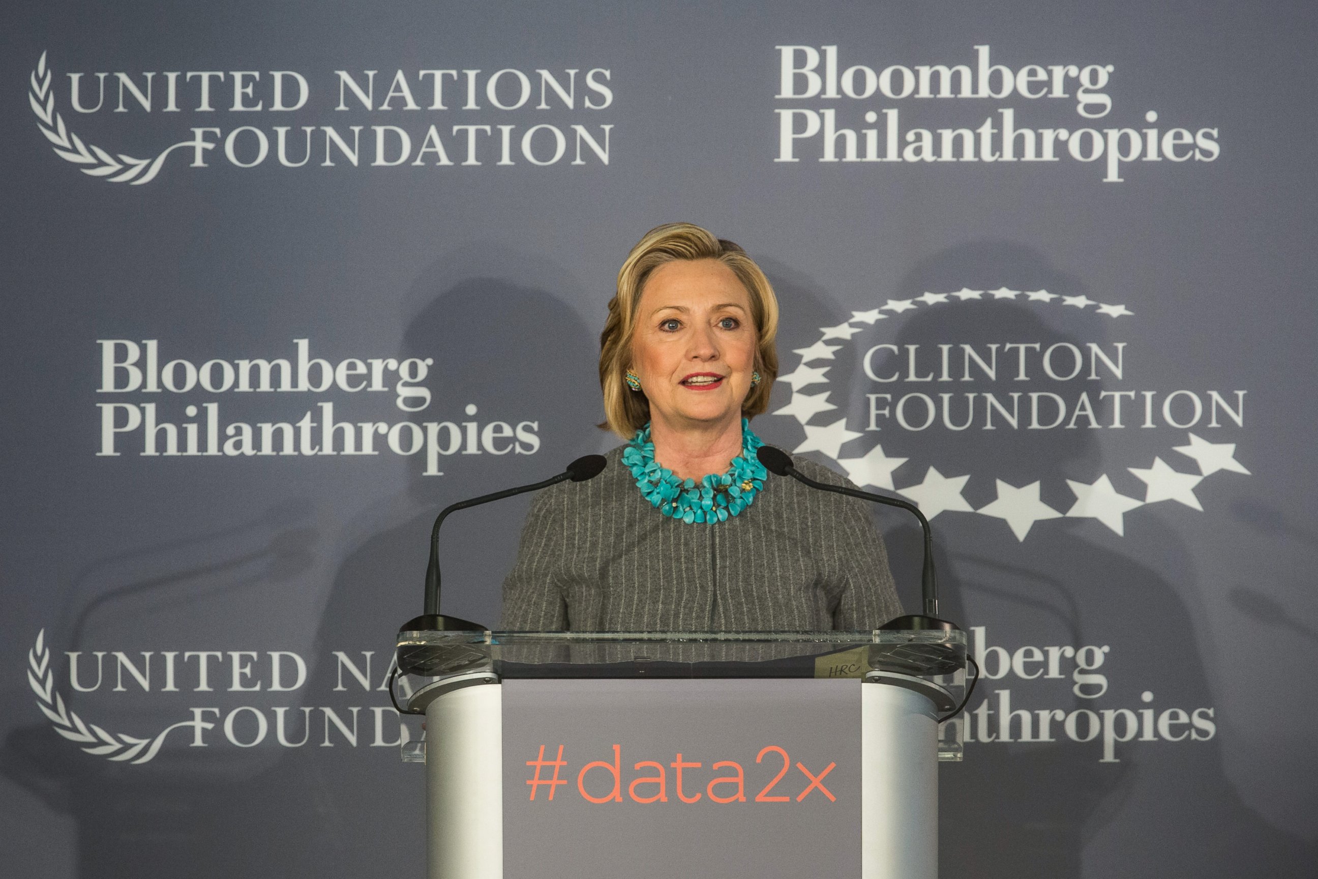 PHOTO: Former U.S. Secretary of State and first lady Hillary Clinton speaks at a press conference announcing a new initiative between the Clinton Foundation, United Nations Foundation and Bloomberg Philanthropies, on Dec. 15, 2014, in New York City. 