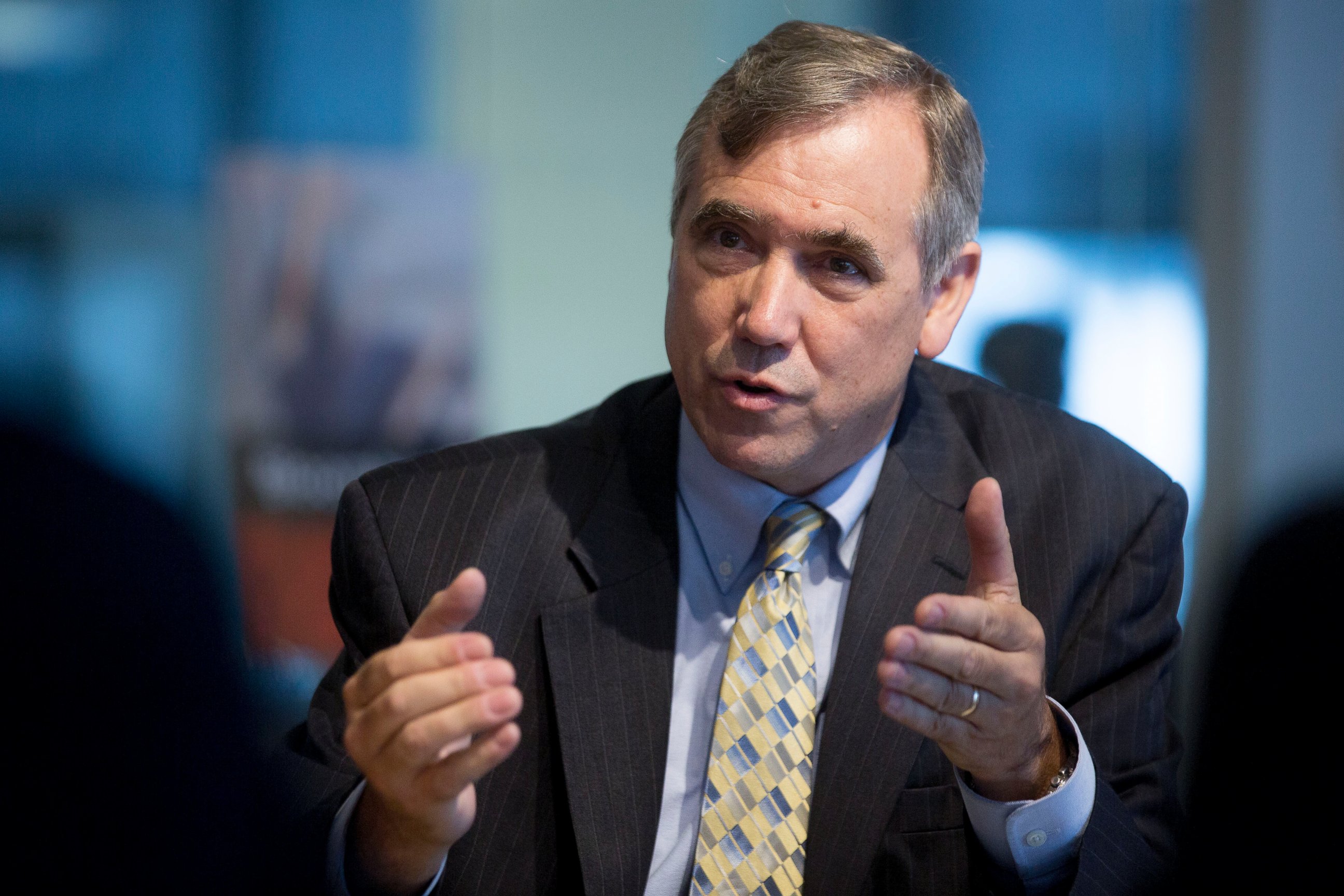 PHOTO: Senator Jeff Merkley, a Democrat from Oregon, speaks during an interview in Washington in this July 27, 2015 file photo.
