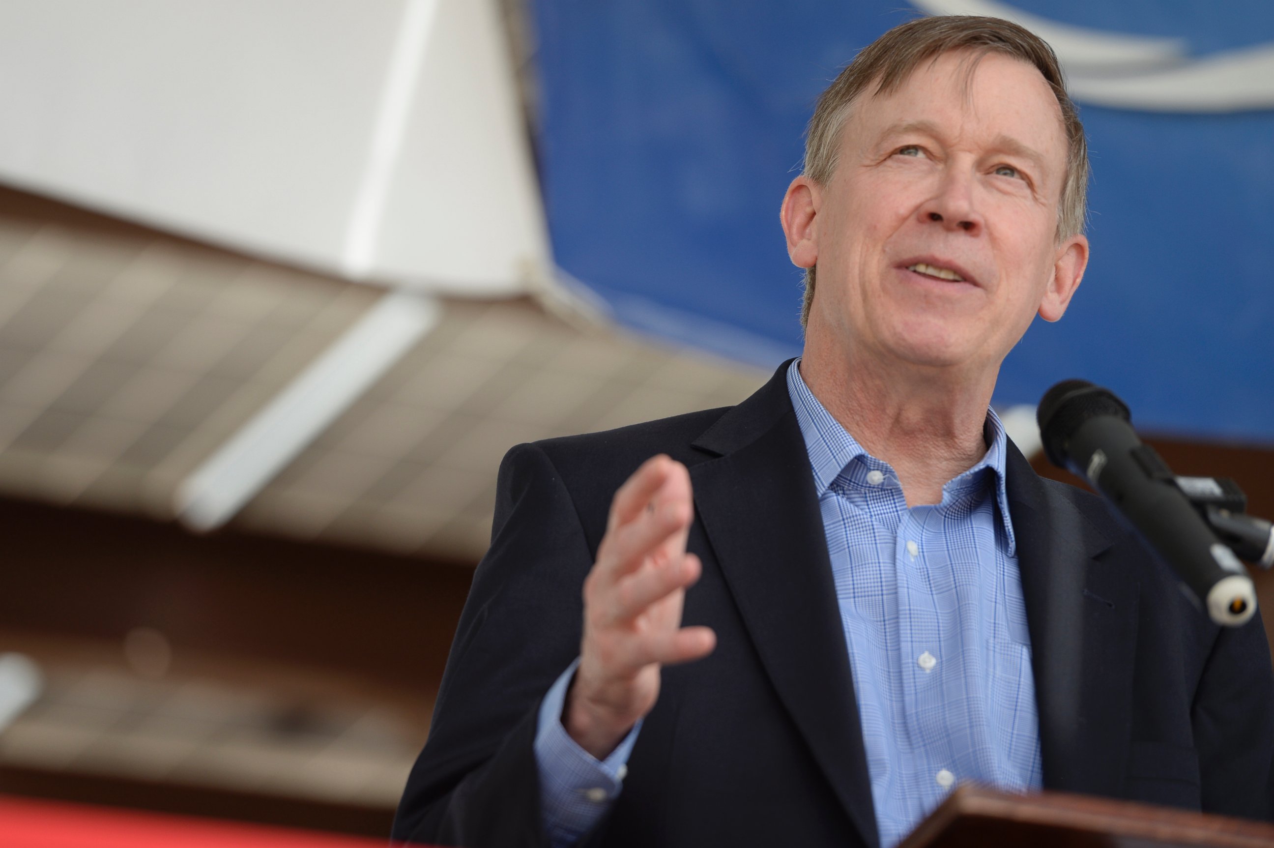 PHOTO: Governor John Hickenlooper talks about the new 1MW solar array Thursday, May 14, 2015, at the Intel Corporation in Fort Collins, Colorado. 