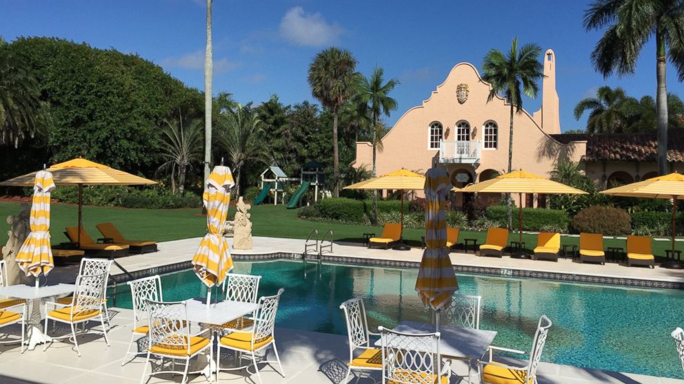 The swimming pool that Trump built at Mar-a-Lago is pictured here on Nov. 1, 2015 in Palm Beach, Fla.