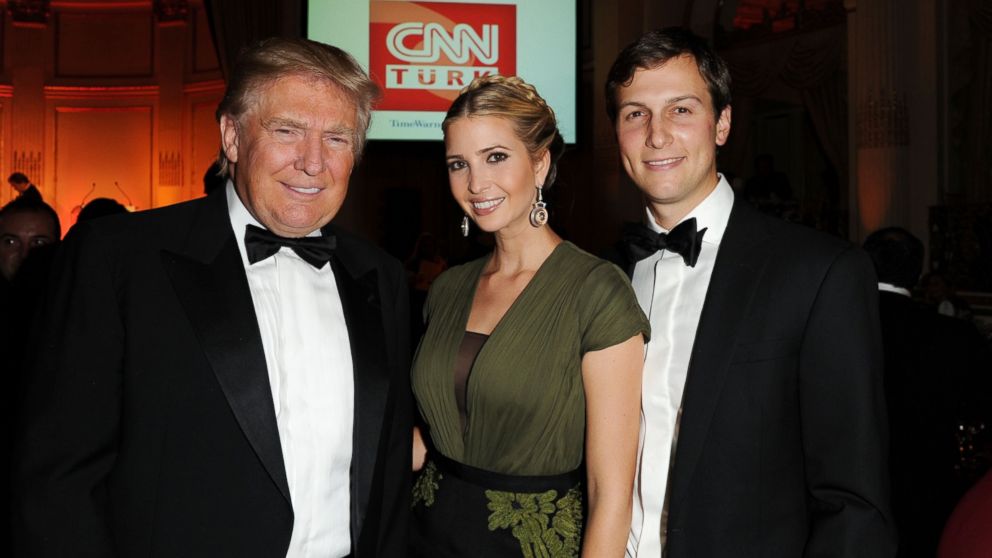 PHOTO: Donald Trump, Ivanka Trump and Jared Kushner attend the Turkish Society Annual Dinner Gala at The Plaza Hotel on Oct. 18, 2012 in New York.