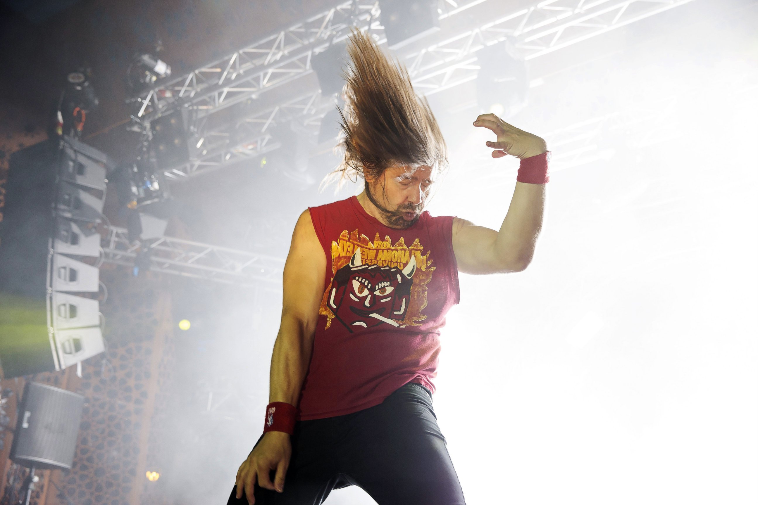PHOTO: Eric "Mean Melin" Melin performs to win the 2013 Air Guitar World Championships in Oulu, Finland, Aug. 23, 2013. 