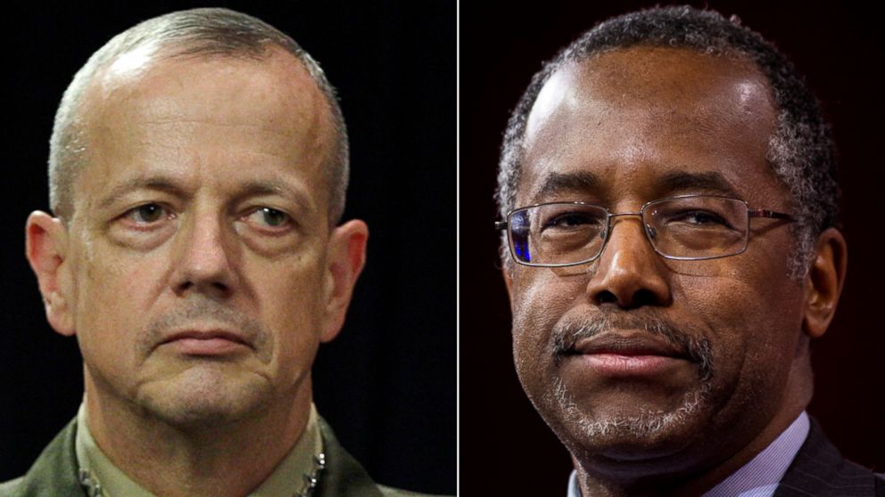 U.S. General John Allen stands during a media conference at NATO headquarters in Brussels, Oct. 10, 2012. Dr. Ben Carson speaks to address the crowd at CPAC, Feb. 26, 2015, in National Harbor, Md. 