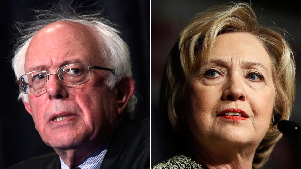 Sen. Bernie Sanders speaks at the Founders Day Dinner, April 2, 2016, in Milwaukee, Wisconsin. | Hillary Clinton speaks at the Pennsylvania AFL-CIO Convention in Philadelphia, April 6, 2016.