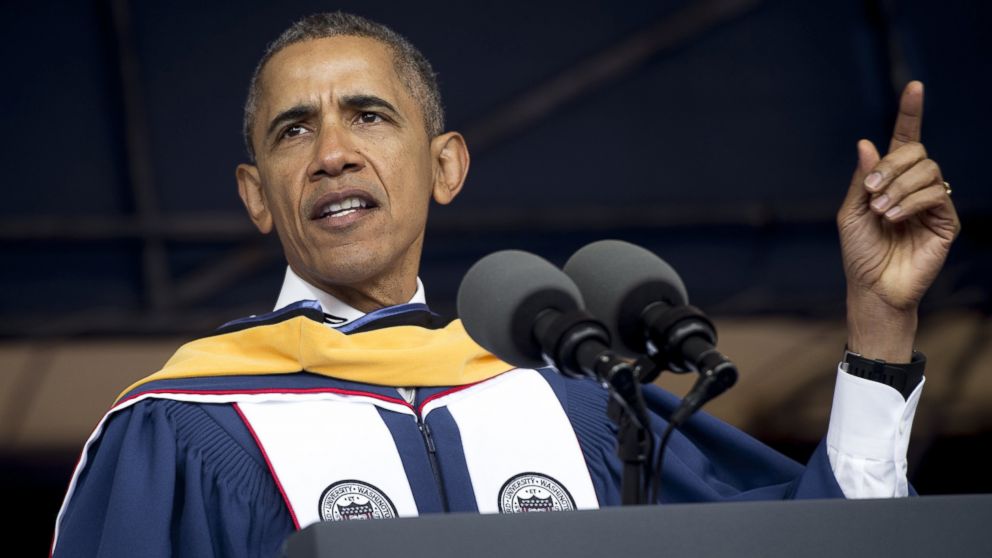 President Barack Obama speaks during the commencement ceremony for Howard University in Washington, May 7, 2016.
