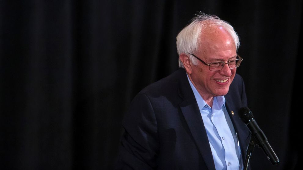 Democratic presidential candidate Sen. Bernie Sanders attends a campaign rally at Bronx Community College, April 9, 2016 in the Bronx borough of New York City.