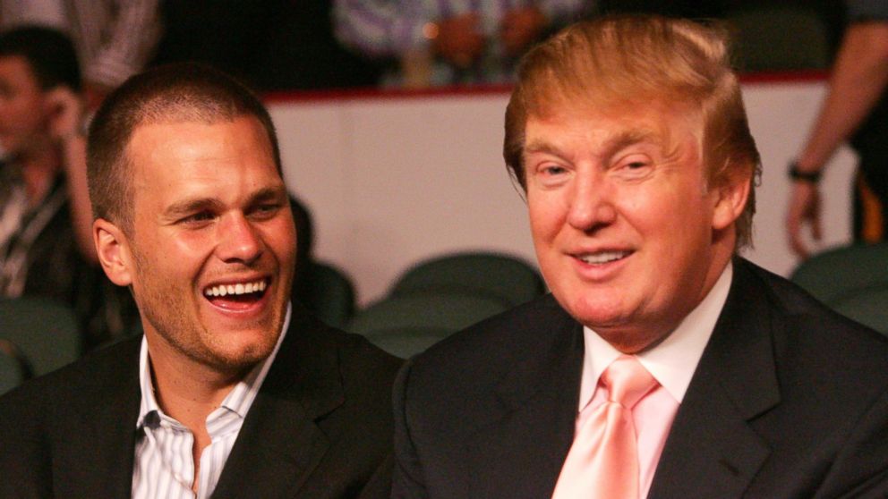 PHOTO: Tom Brady, left, and Donald Trump, right, are pictured on June 25, 2005. 