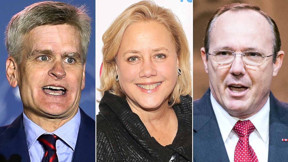 PHOTO: Rep. Bill Cassidy, left, Sen. Mary Landrieu, and Rob Maness are all running for U.S. Senate in Louisiana.