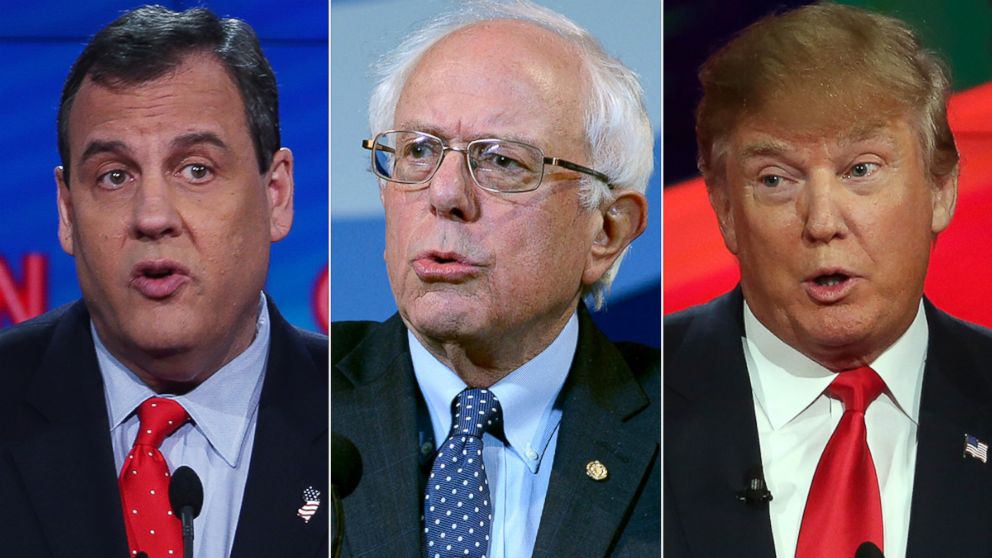 Chris Christie, Bernie Sanders and Donald Trump to appear on This Week.