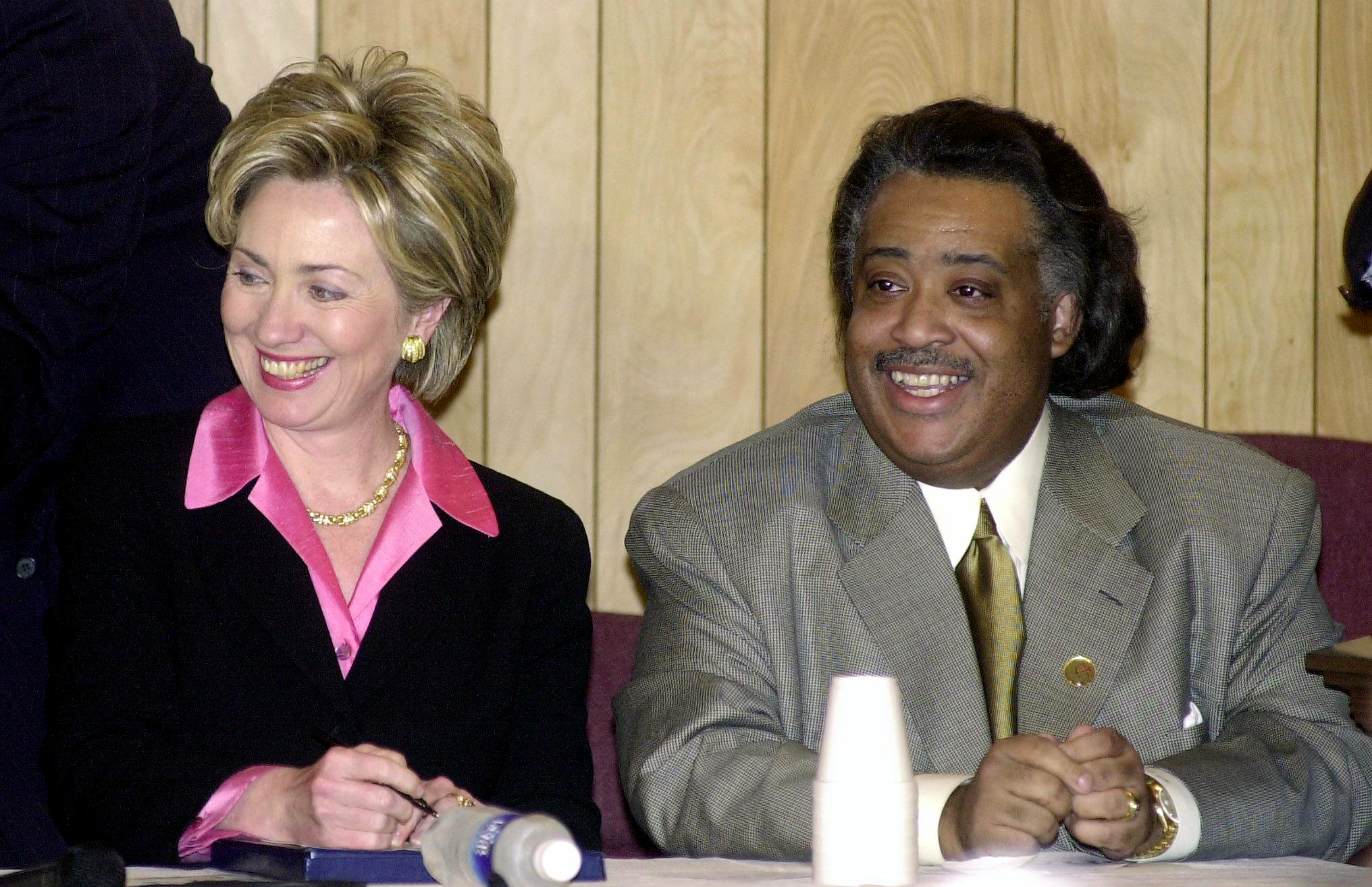 PHOTO: First Lady Hillary Rodham Clinton and the  Reverend Al Sharpton attend the annual Martin Luther King Jr. Public Policy Forum in New York City, Jan. 17, 2000.