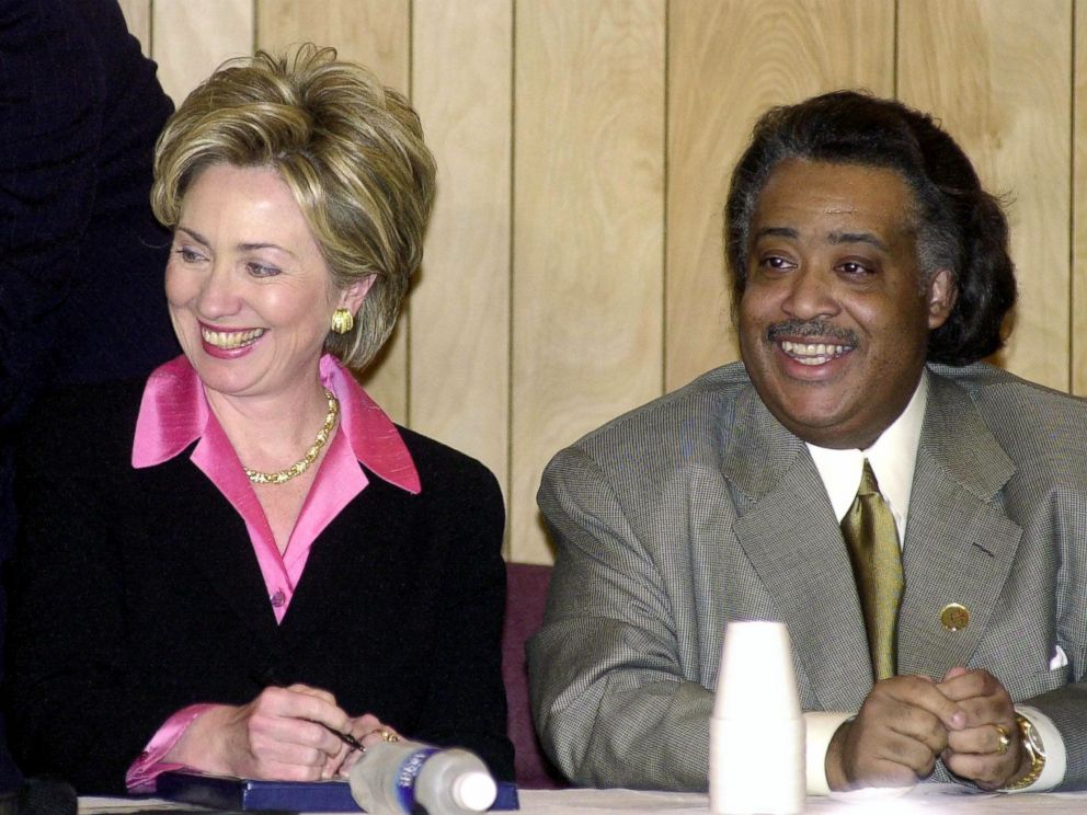 PHOTO: First Lady Hillary Rodham Clinton and the Reverend Al Sharpton attend the annual Martin Luther King Jr. Public Policy Forum in New York City, Jan. 17, 2000.