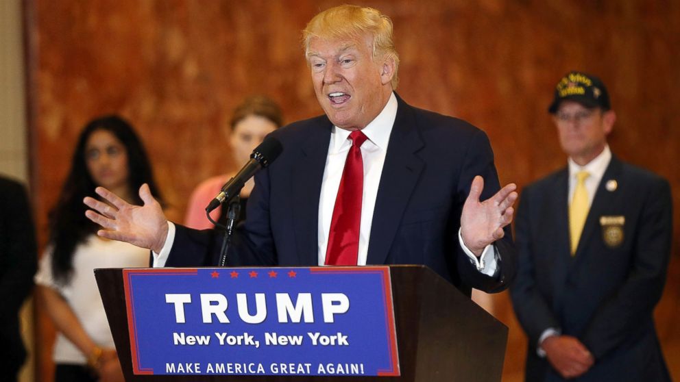 Republican presidential candidate Donald Trump speaks at a news conference at Trump Tower, May 31, 2016 in New York City. 