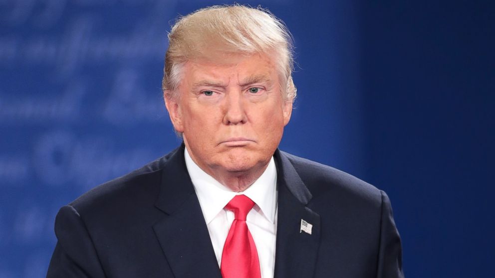 Republican presidential nominee Donald Trump listens to a question during the town hall debate at Washington University, Oct. 9, 2016, in St Louis, Missouri.