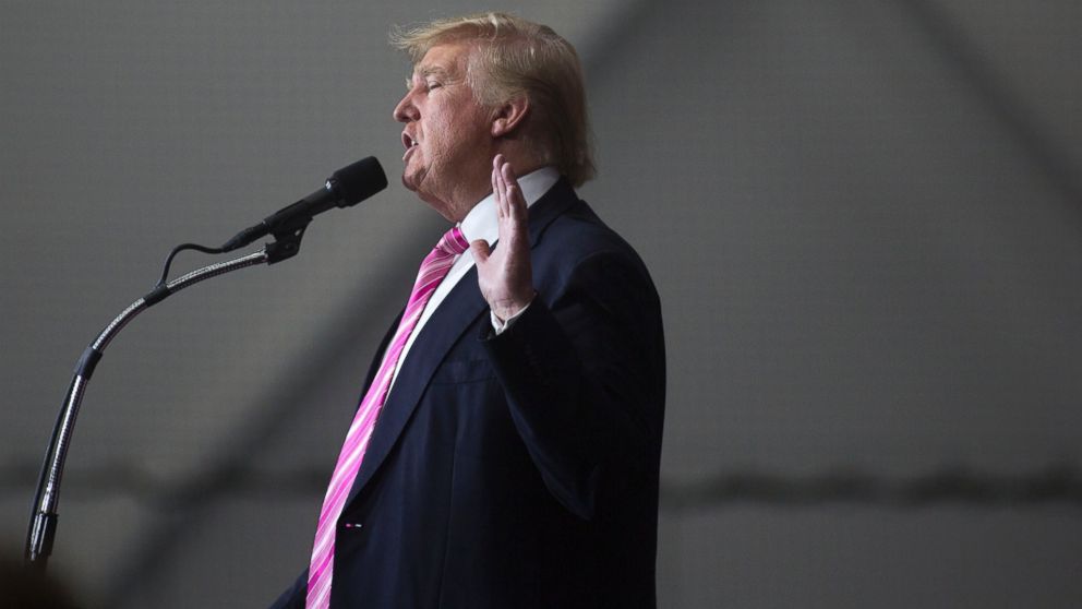 Republican presidential nominee Donald Trump speaks at a campaign event, Oct. 1, 2016 at the Spooky Nook Sports Complex in Manheim, Pennsylvania.  