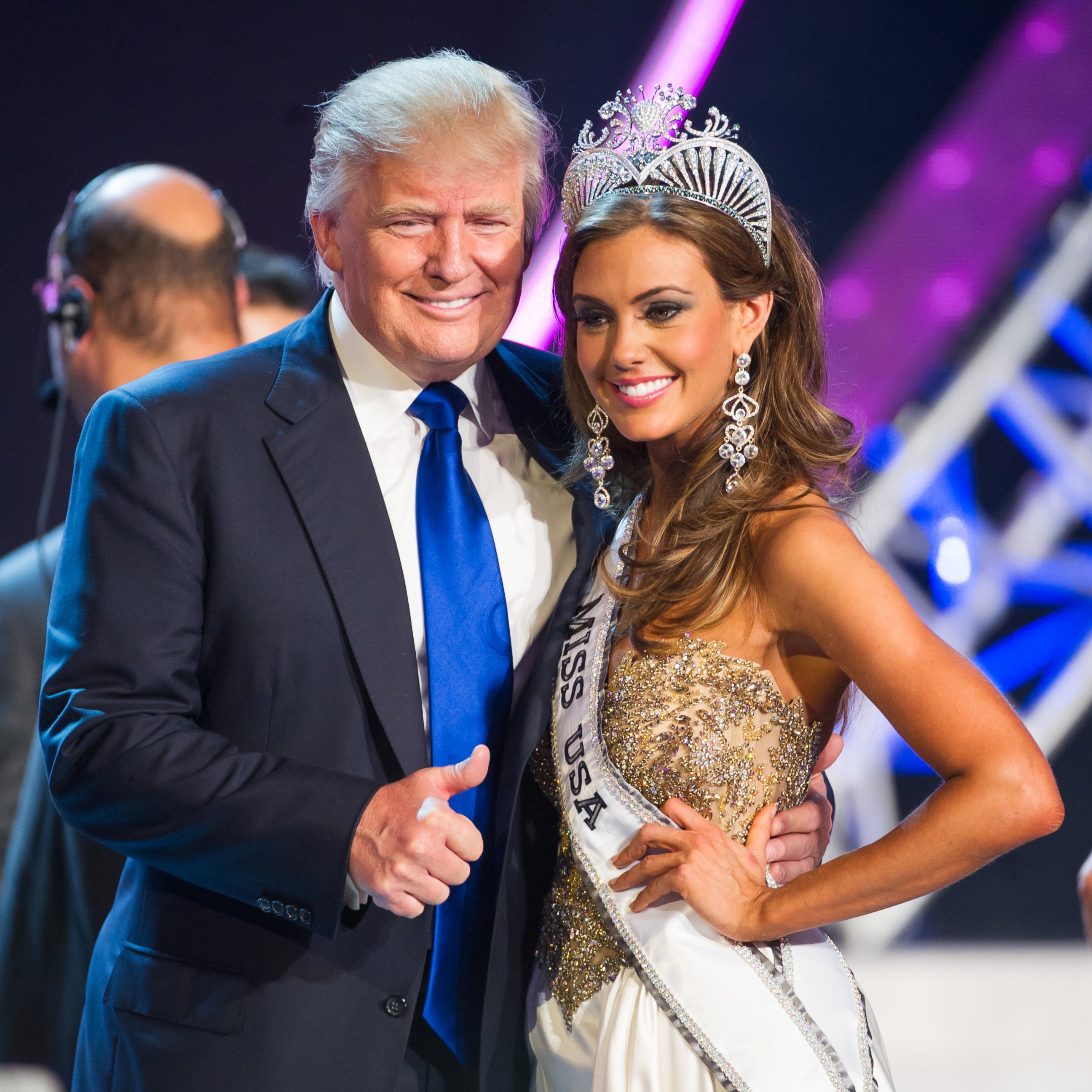 PHOTO:Donald Trump and Miss Connecticut USA Erin Brady poses onstage after winning the 2013 Miss USA pageant, June 16, 2013, in Las Vegas. 