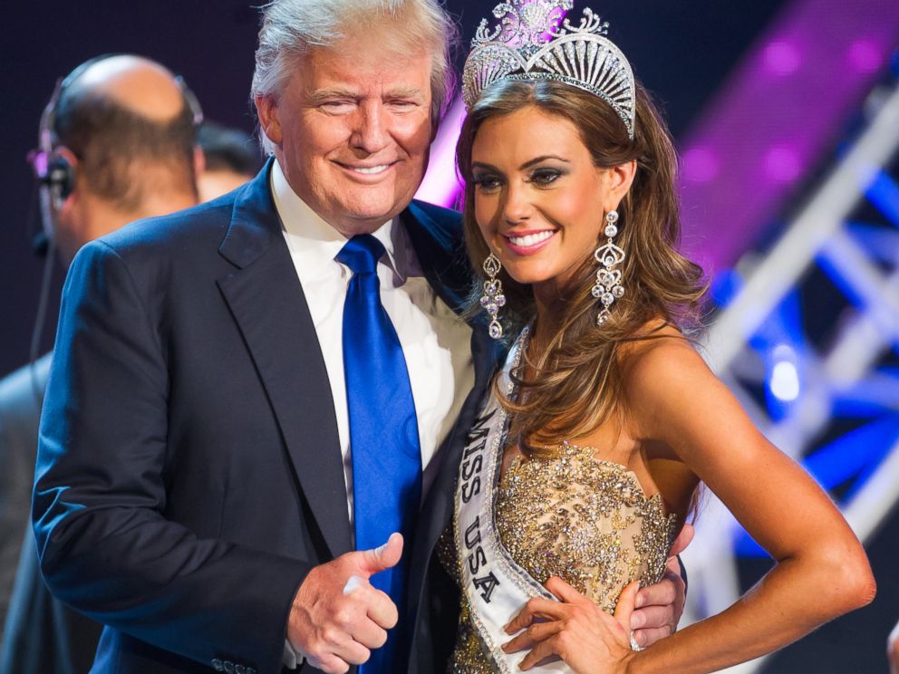 PHOTO:Donald Trump and Miss Connecticut USA Erin Brady poses onstage after winning the 2013 Miss USA pageant, June 16, 2013, in Las Vegas.