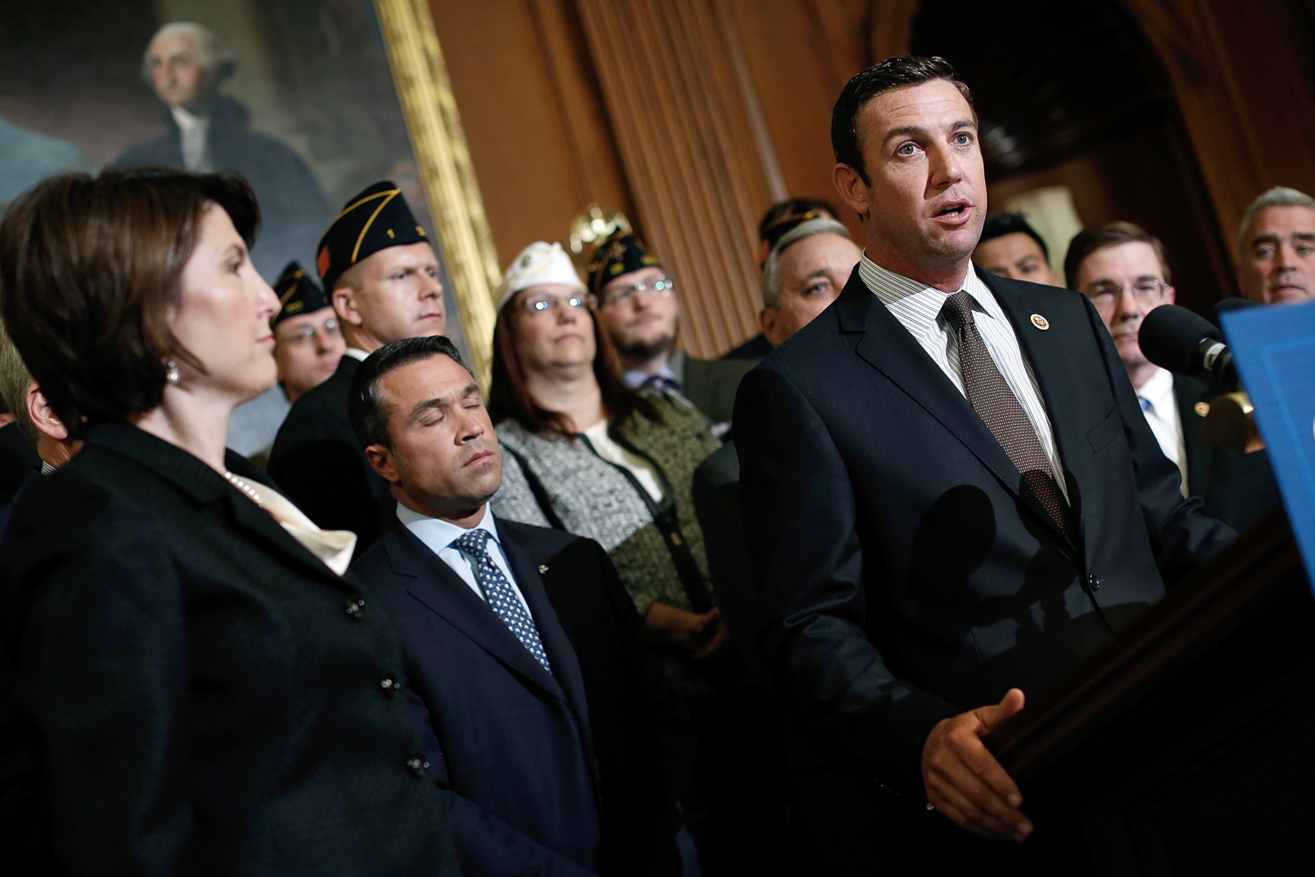 PHOTO: Rep. Duncan Hunter (R-Calif.) speaks during a news conference held by House Republicans on "Protecting America's Veterans" at the U.S. Capitol, May 29, 2014, in Washington.