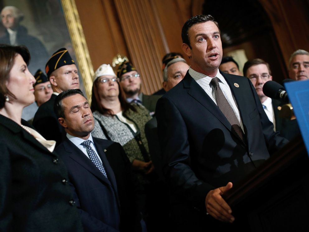 PHOTO: Rep. Duncan Hunter (R-Calif.) speaks during a news conference held by House Republicans on Protecting Americas Veterans at the U.S. Capitol, May 29, 2014, in Washington.