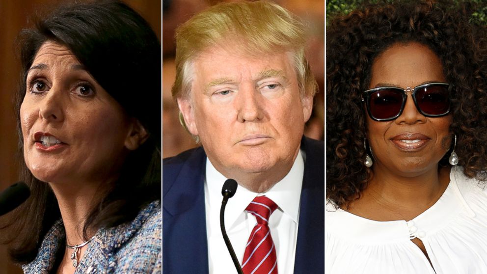 Although others have expressed interest in becoming Donald Trump's running mate, both Nikki Haley, left, and Oprah are disinterested in the position.