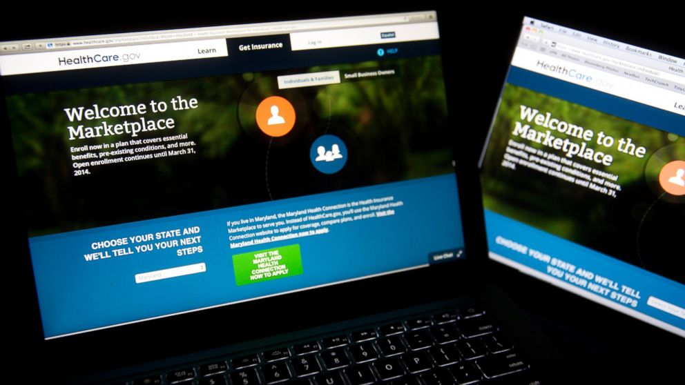 The Healthcare.gov website is displayed on laptop computers arranged for a photograph in Washington on Monday, Nov. 4, 2013.