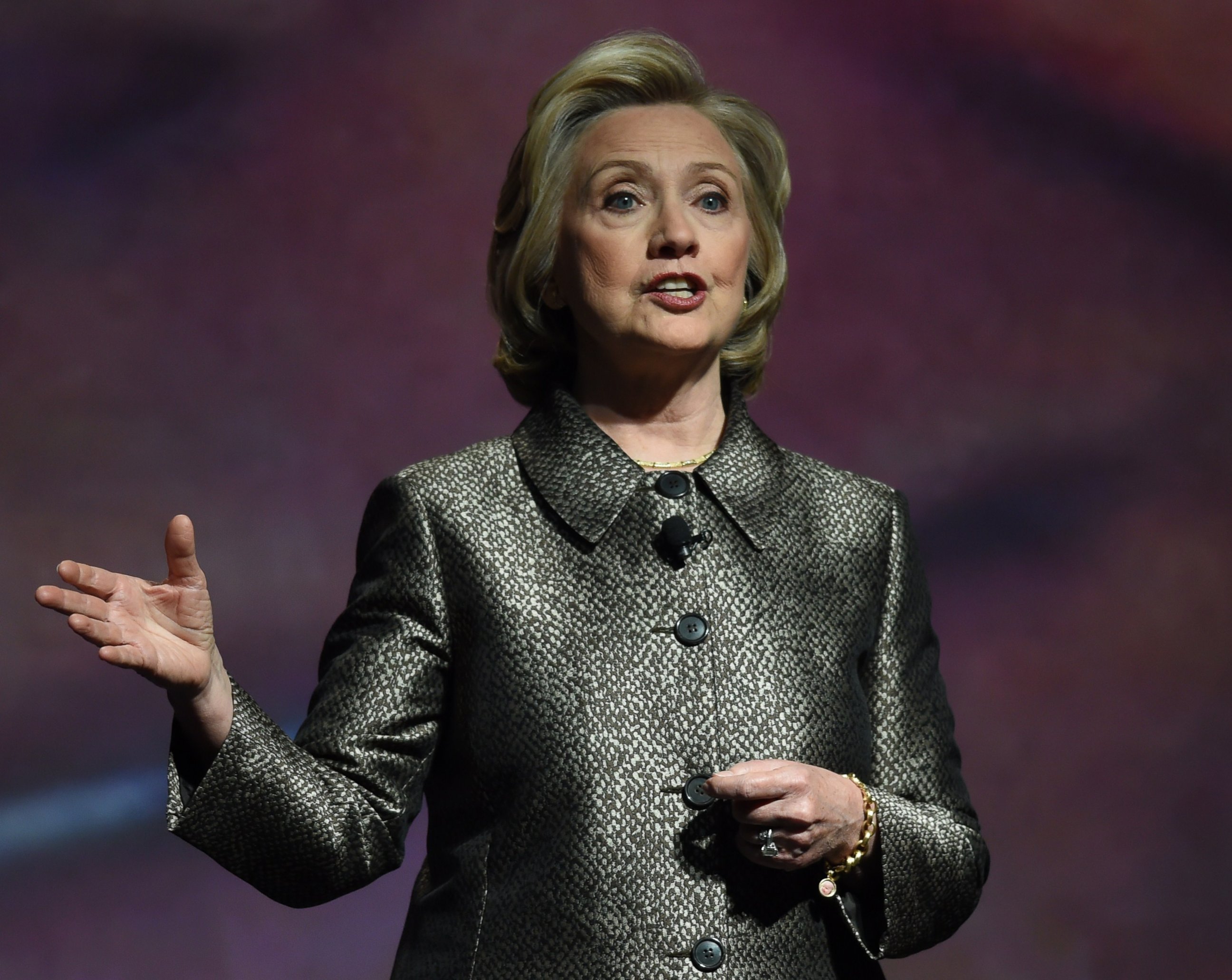 PHOTO: Hillary Clinton speaks at a women's equality event, March 9, 2015 in New York. 