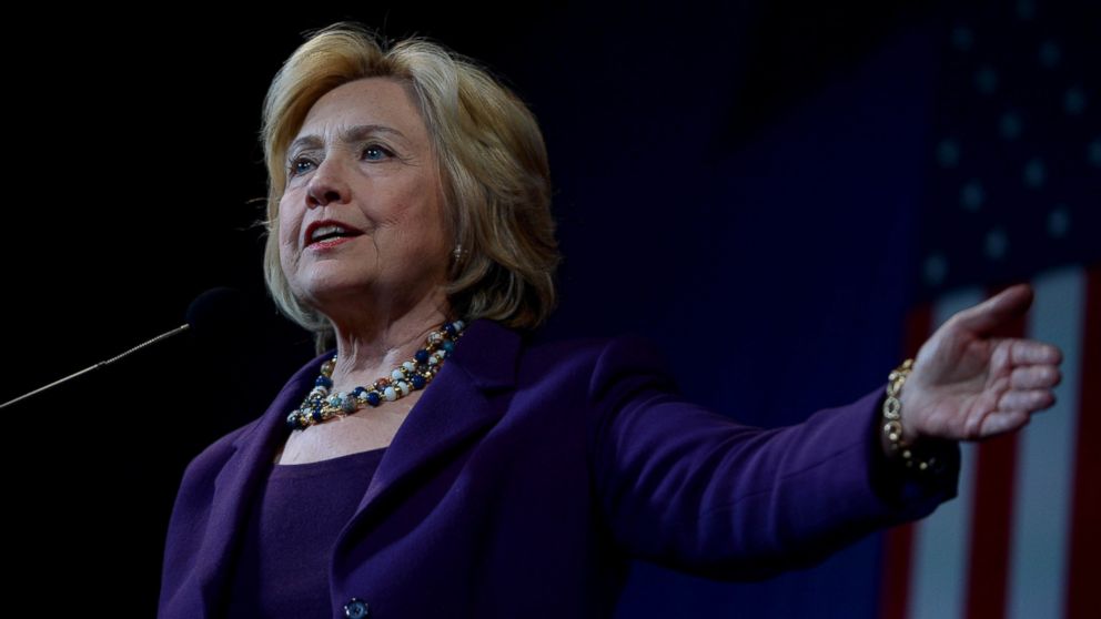 Democratic Presidential candidate Hillary Clinton speaks at the Jefferson Jackson Dinner at the Radisson Hotel in Manchester, N.H., Nov. 29, 2015.