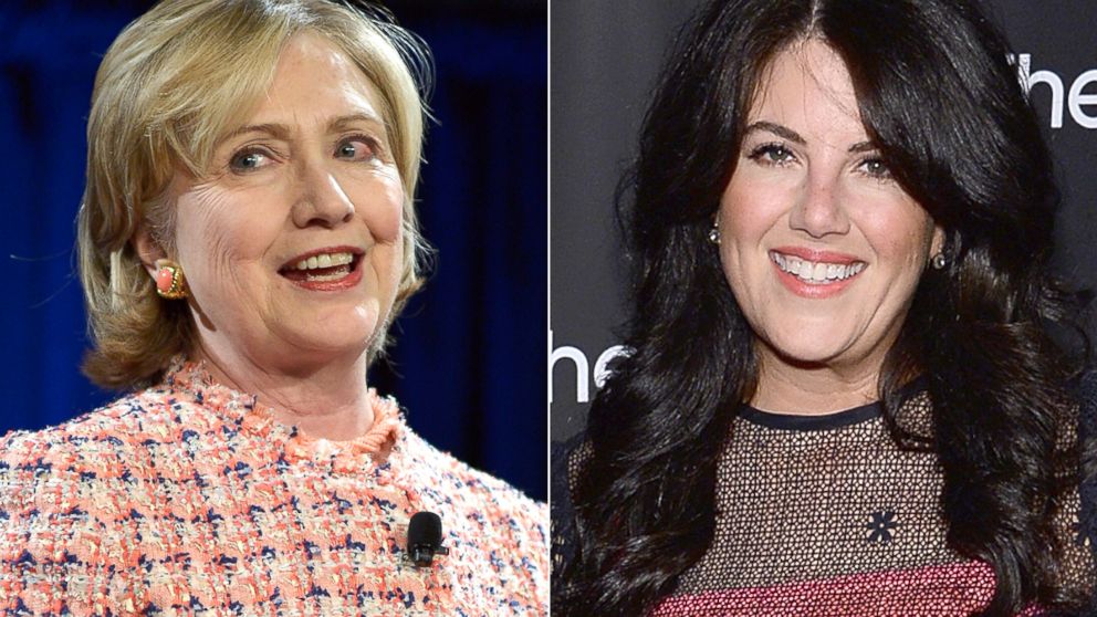 Hillary Clinton delivers the Keynote Address at the 35th Annual Simmons Leadership Conference at Simmons College, April 23, 2014, in Boston. | Monica Lewinsky attends the Kitchen Spring Gala Benefit 2014 at Cipriani Wall Street, May 22, 2014, in New York.