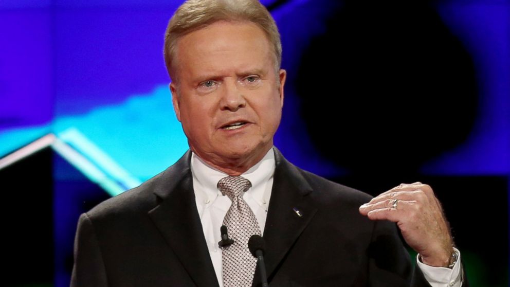 PHOTO: Democratic presidential candidate Jim Webb takes part in a presidential debate sponsored by CNN and Facebook at Wynn Las Vegas, Oct. 13, 2015.