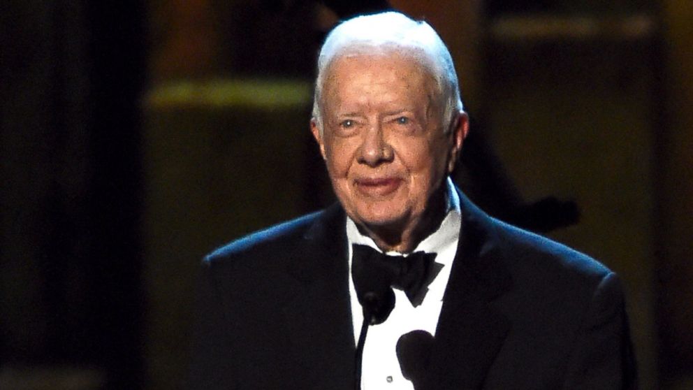 Former President Jimmy Carter speaks onstage at the 25th anniversary MusiCares 2015 Person Of The Year Gala honoring Bob Dylan at the Los Angeles Convention Center on Feb. 6, 2015 in Los Angeles, Calif. 