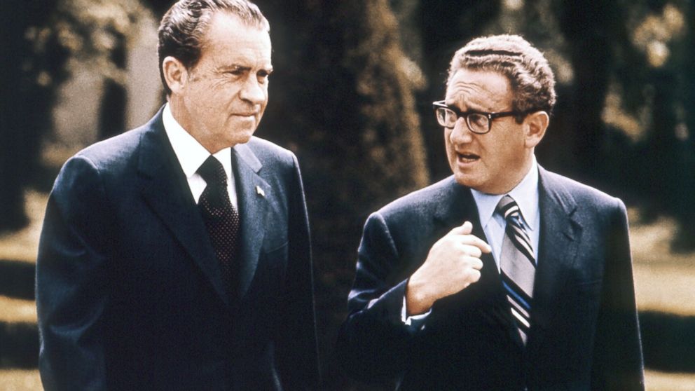 PHOTO:In this file photo, President Richard Nixon and National Security Advisor Henry Kissinger walk during a visit to Vienna, Austria, May 1972. 